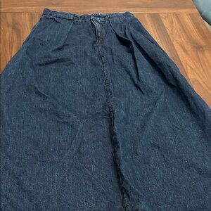 Closed Dark Blue A-Line Skirt